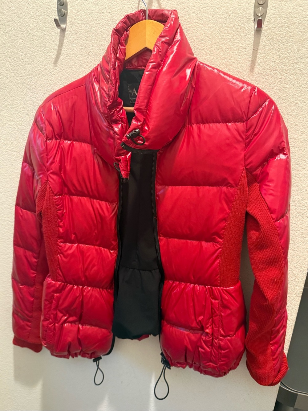 Women's Armani Exchange Red Quilted Puffer Jacket